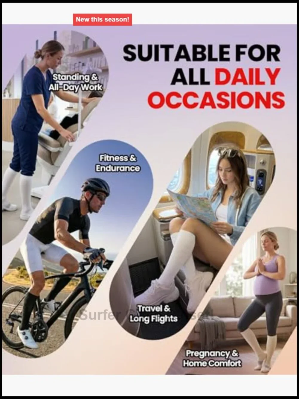 Cooling Compression Socks 20-30 mmHg Knee High for Travel Running